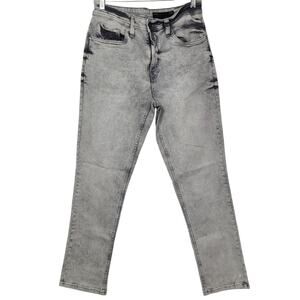 Six Lincoln Men's Gray Slim Fit Denim Acid Wash Jeans Size 32